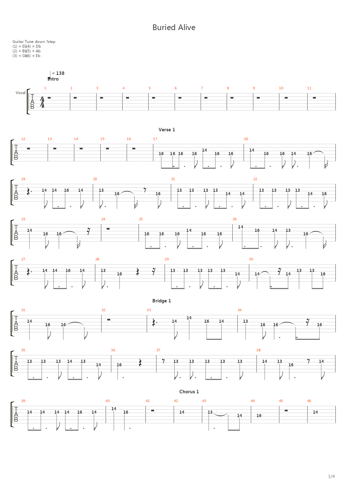 Buried Alive吉他谱