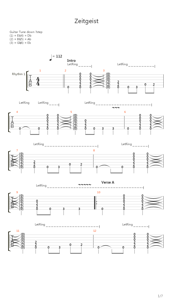 Zeitgeist吉他谱