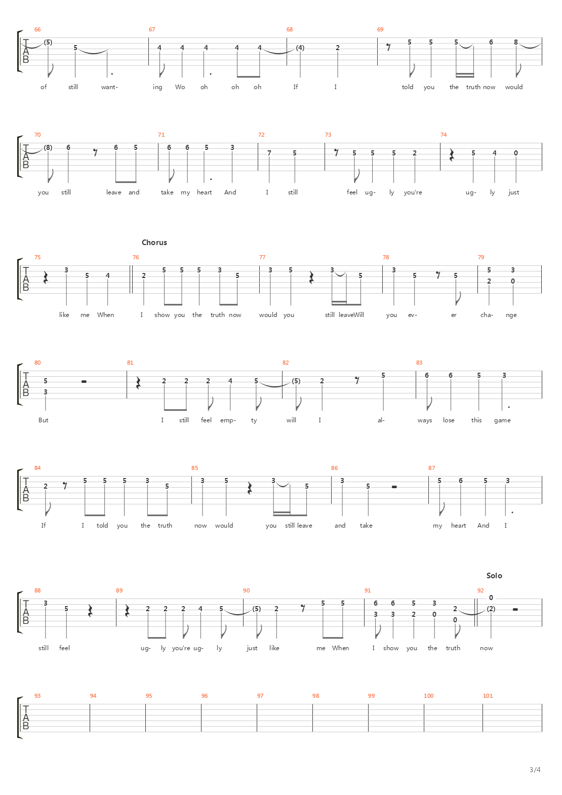 Lines In The Sand吉他谱