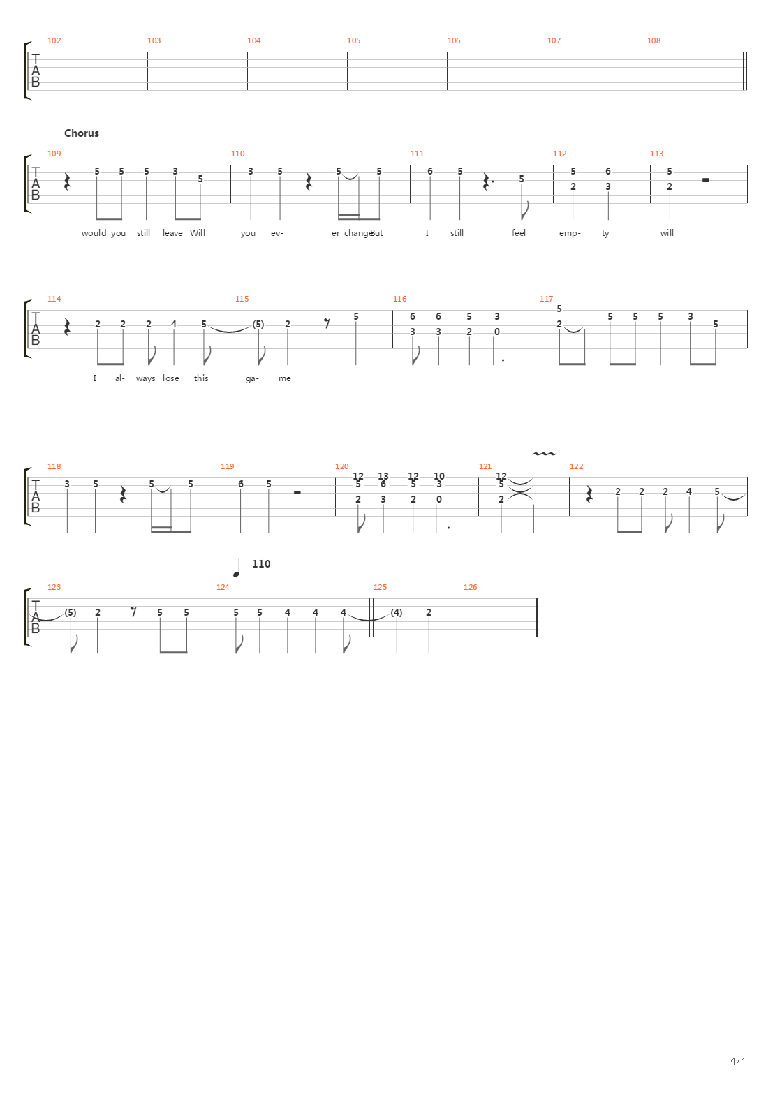 Lines In The Sand吉他谱