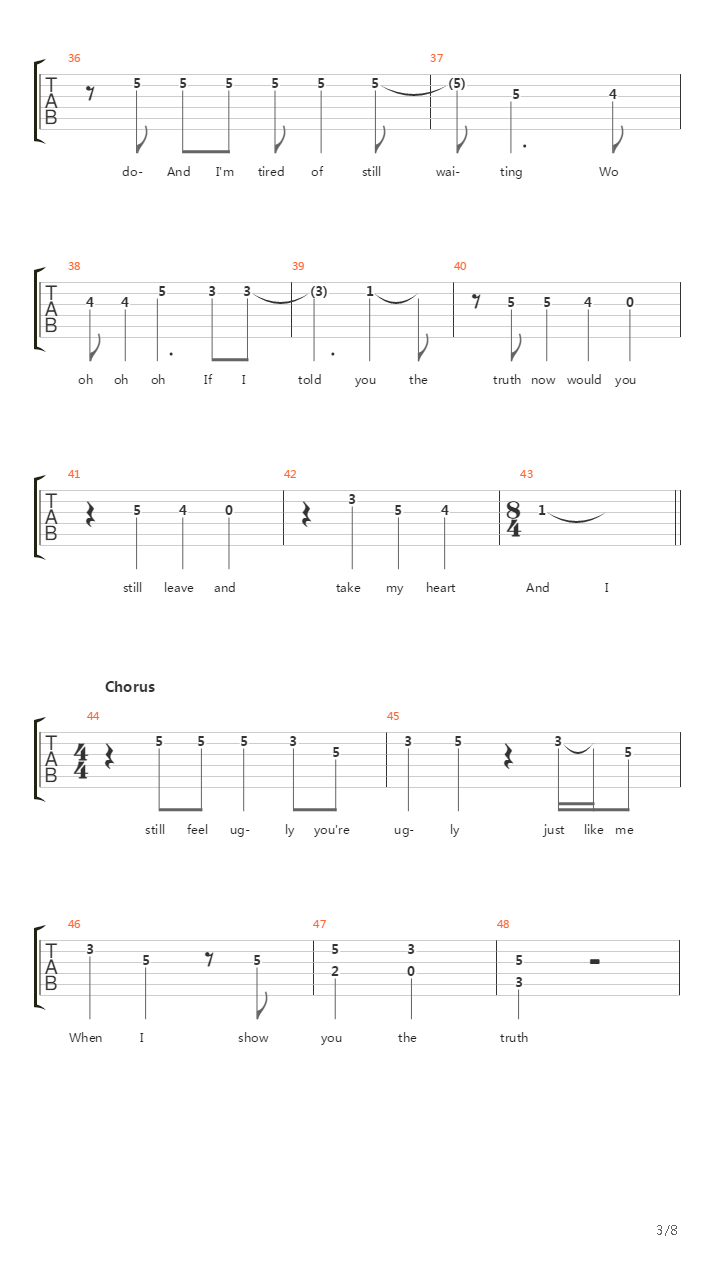 Lines In The Sand吉他谱