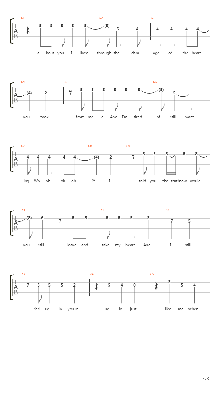 Lines In The Sand吉他谱