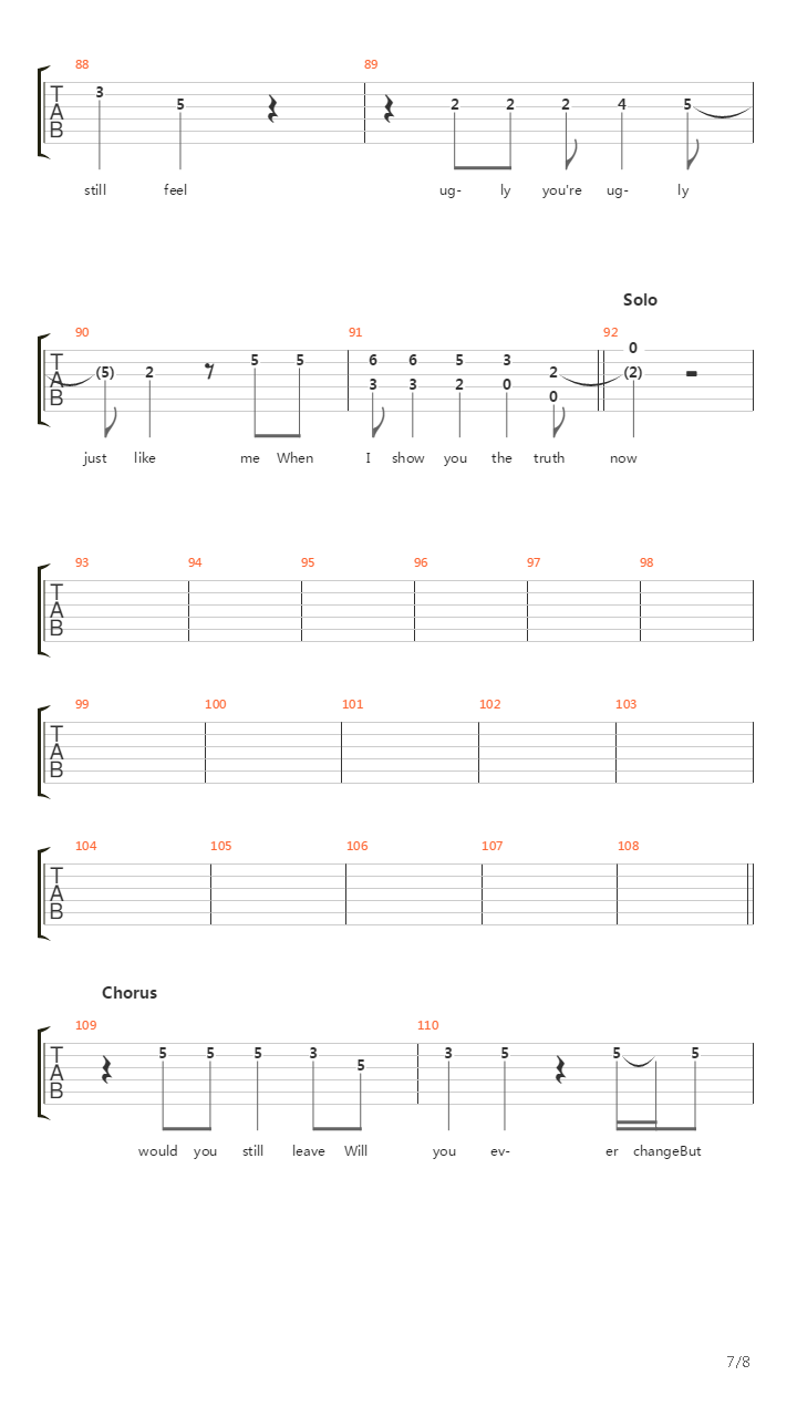 Lines In The Sand吉他谱