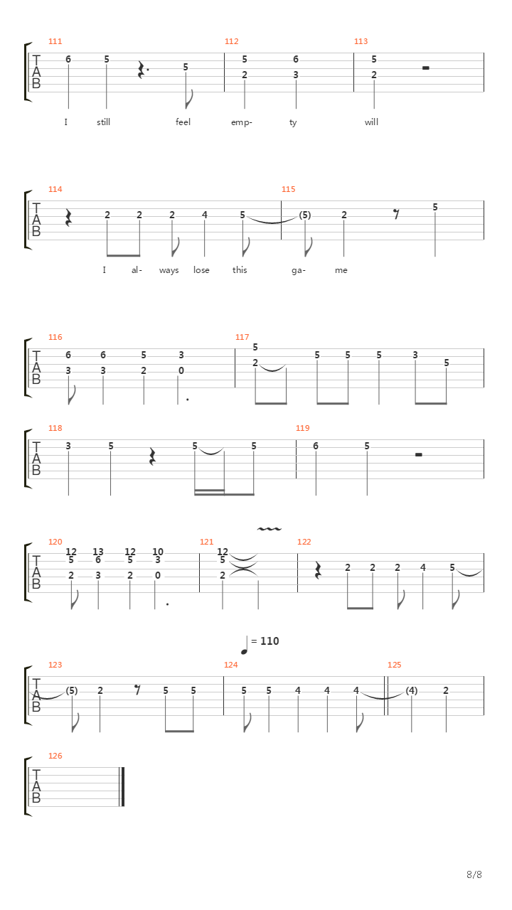 Lines In The Sand吉他谱