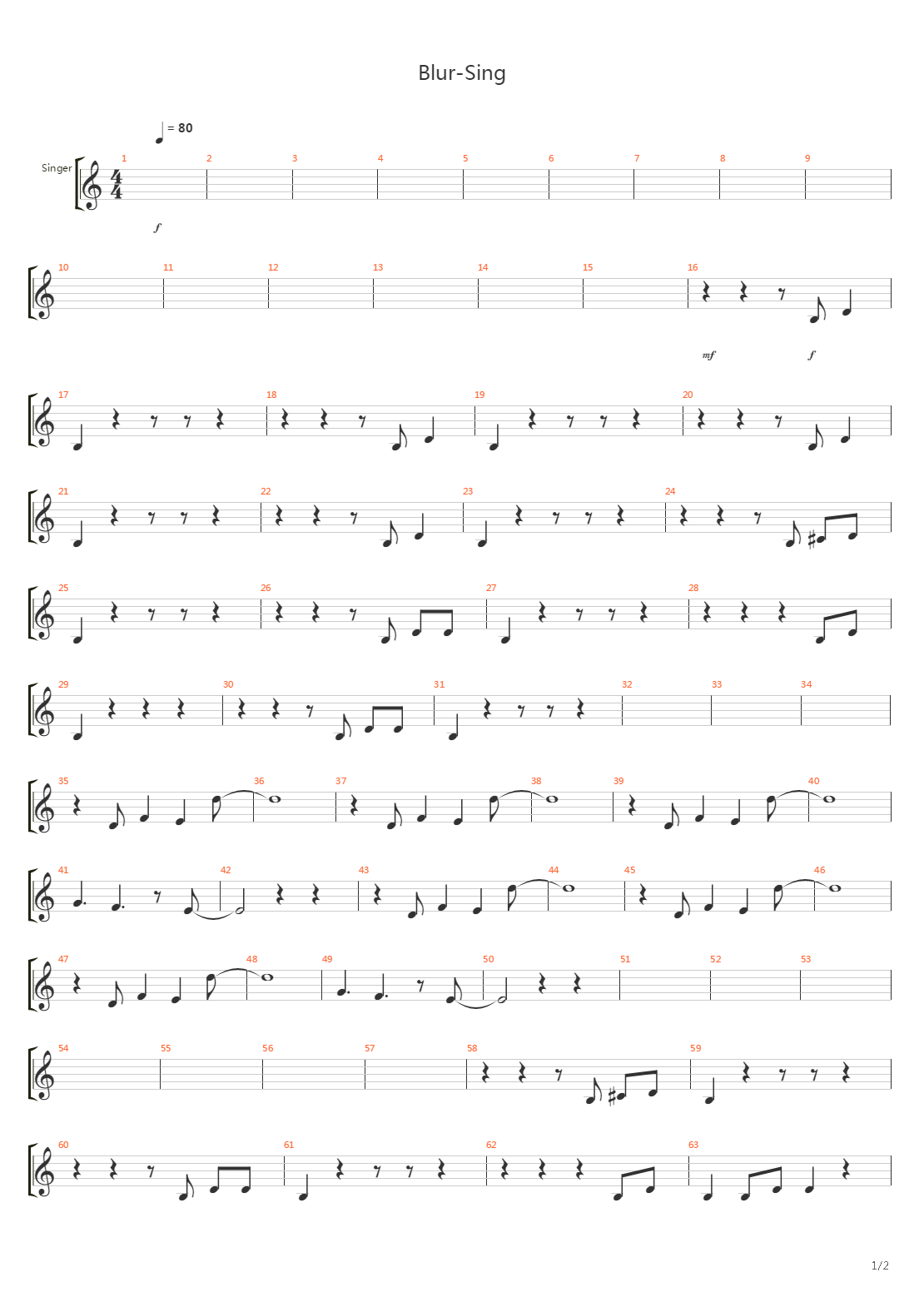 Sing吉他谱