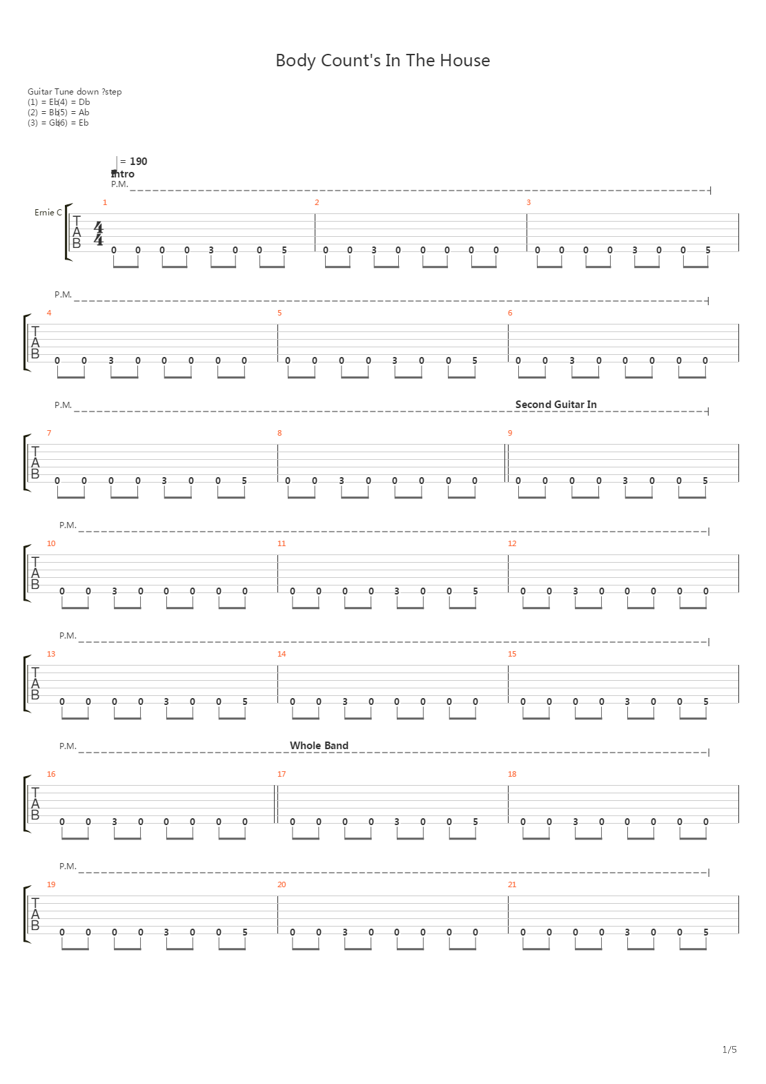 Body Counts In The House吉他谱