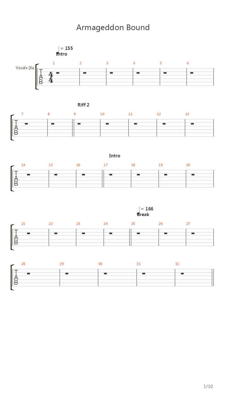 Armageddon Bound吉他谱
