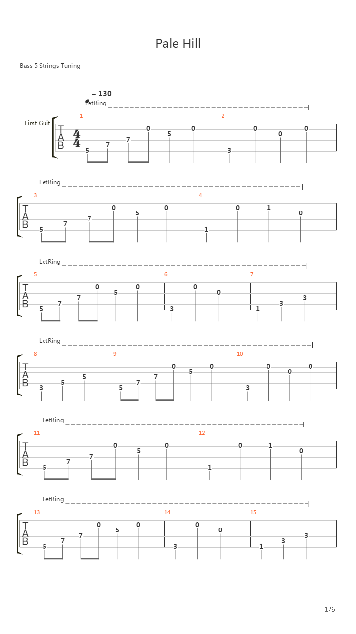 Pale Hill吉他谱