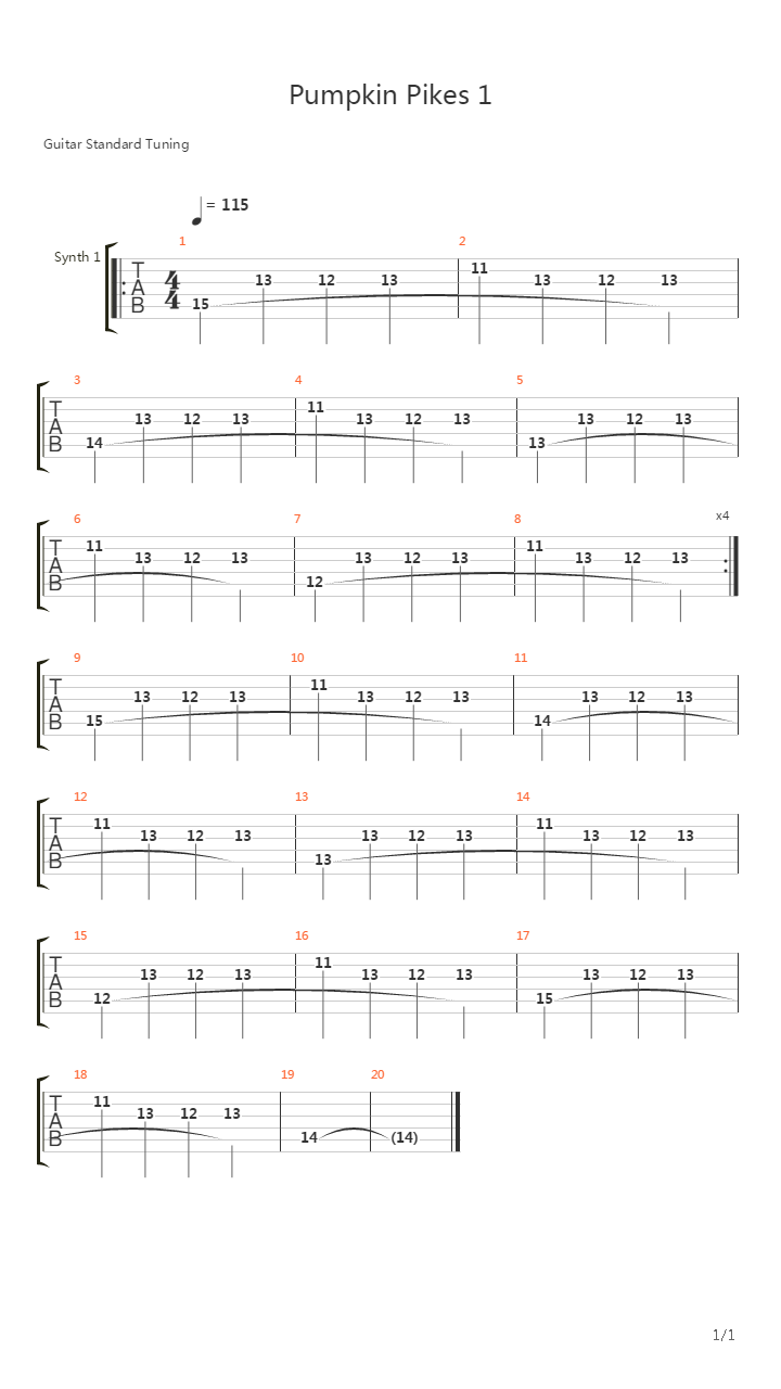 Pumpkin Pikes 1吉他谱