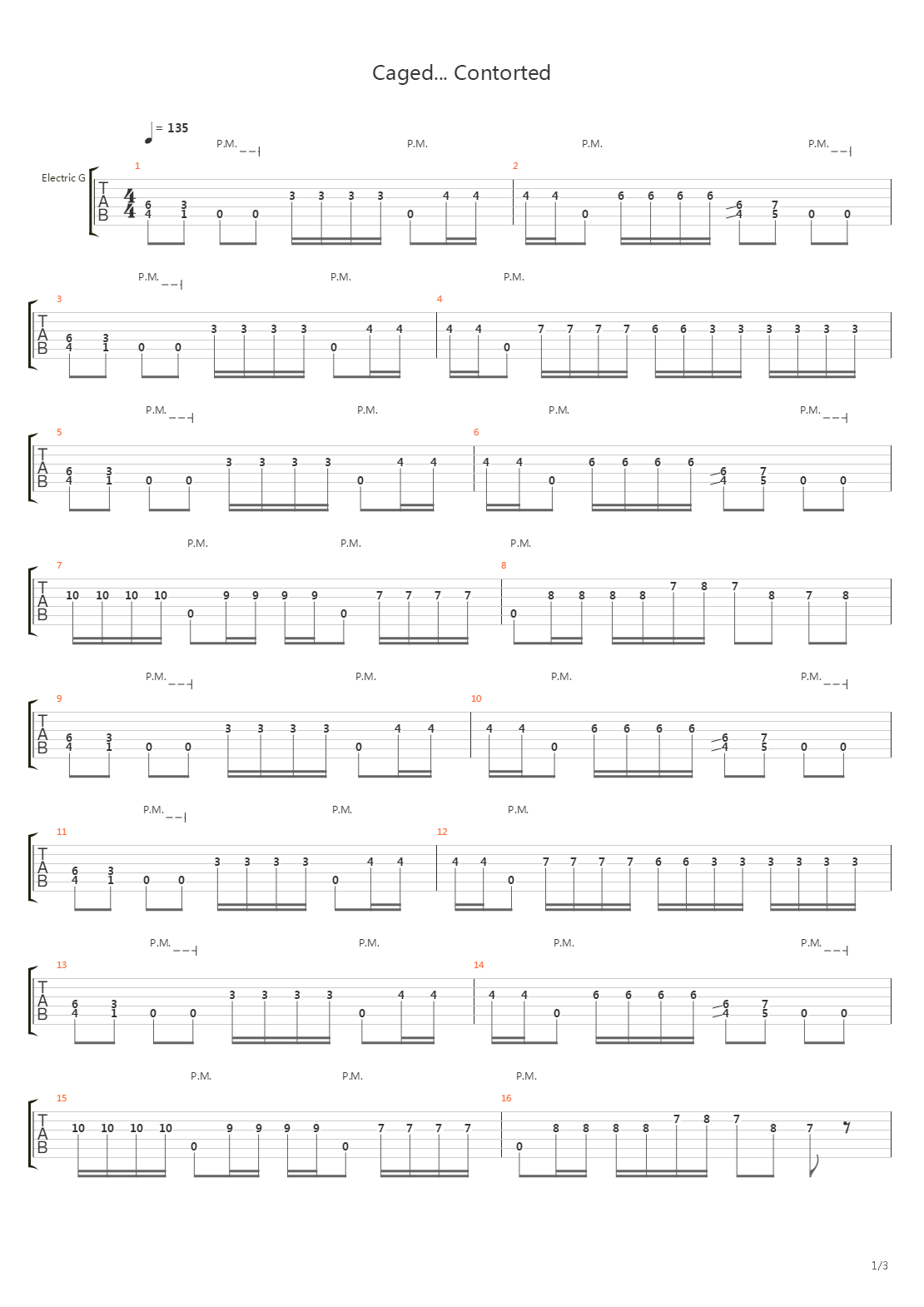 Caged Contorted吉他谱