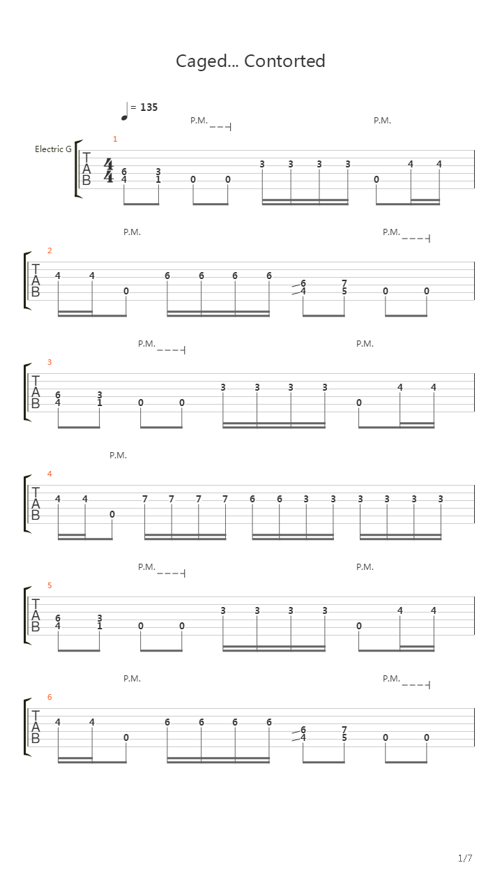 Caged Contorted吉他谱