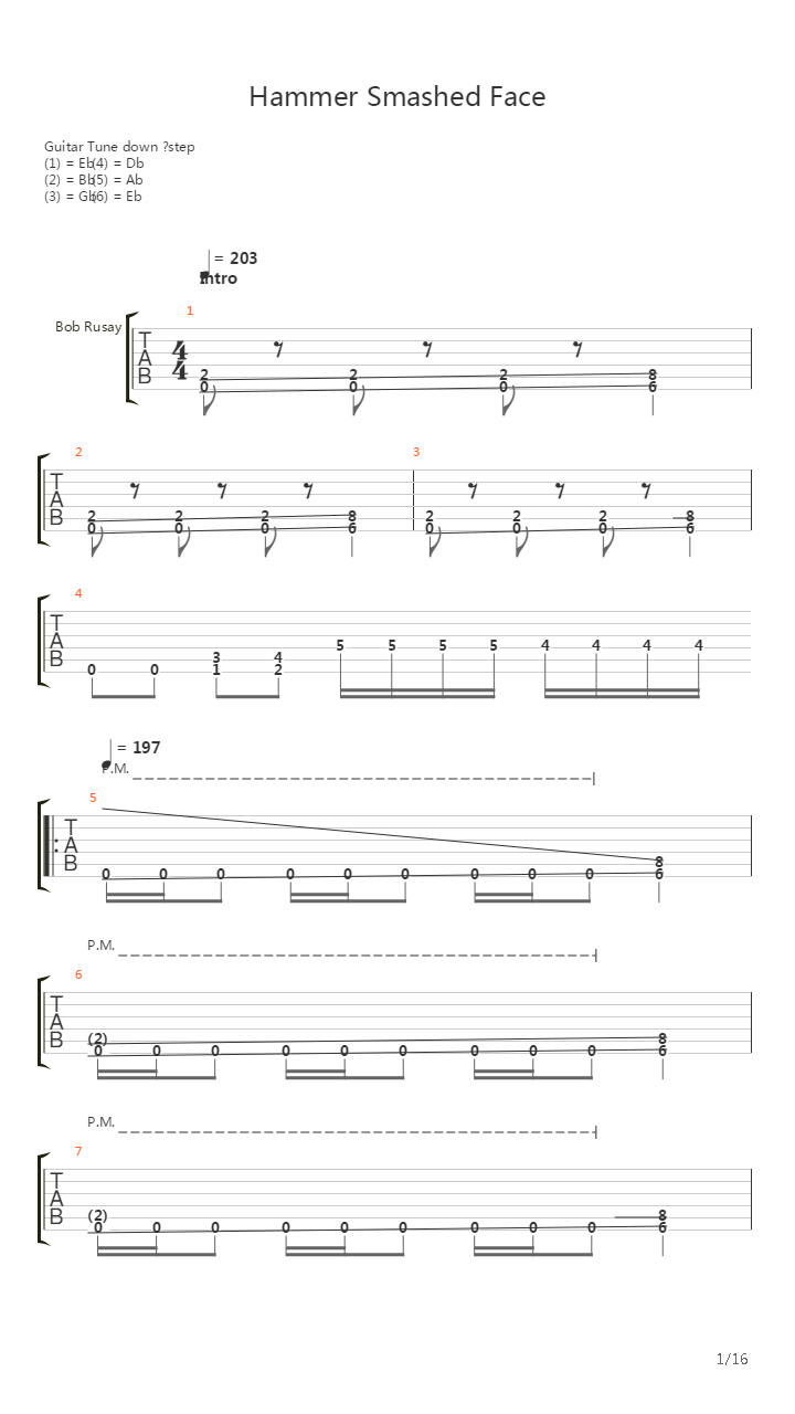 Hammer Smashed Face吉他谱