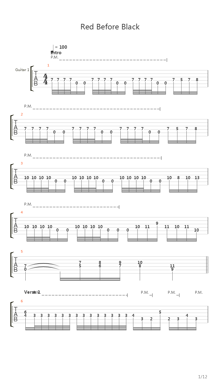 Red Before Black吉他谱