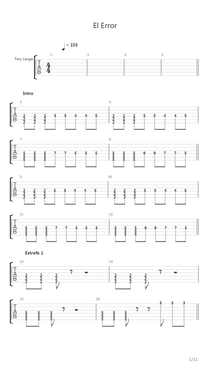 El Error吉他谱