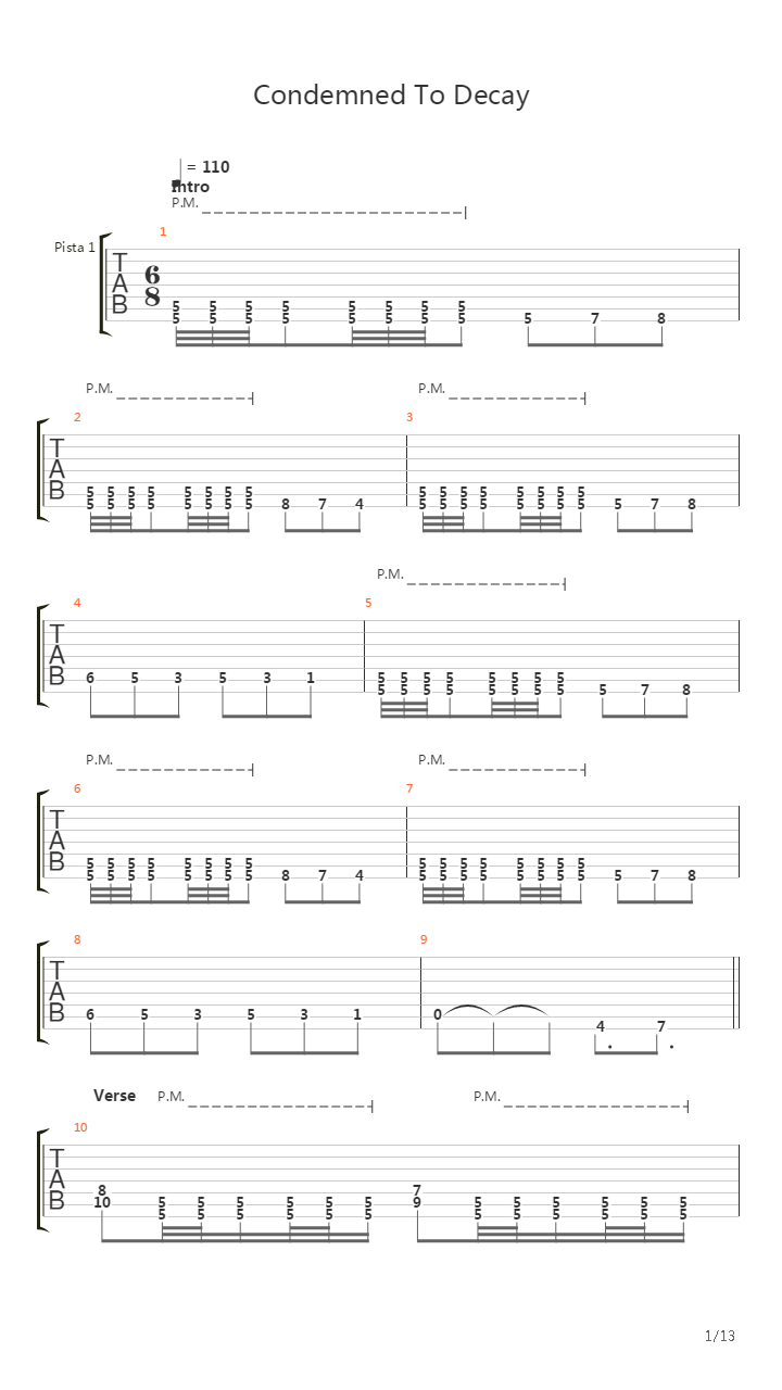 Condemned To Decay吉他谱