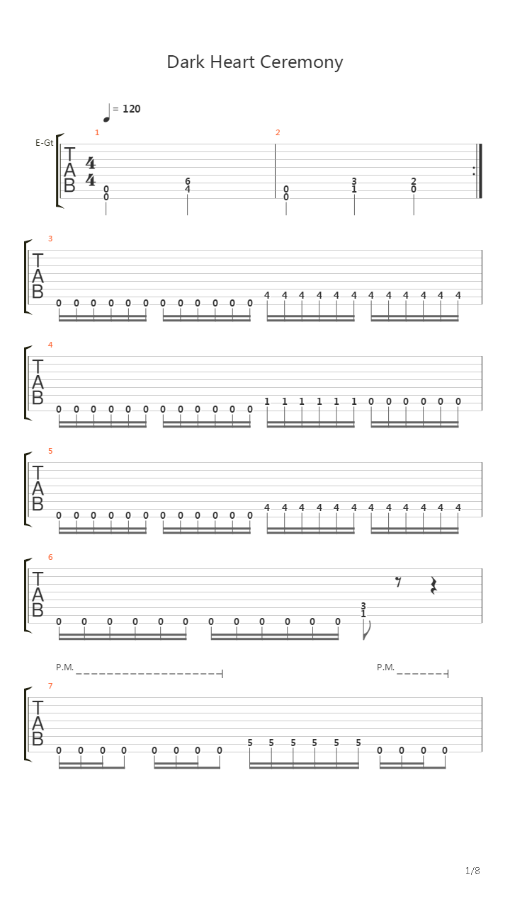 Dark Heart Ceremony吉他谱