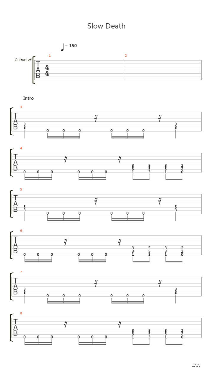 Slow Death吉他谱