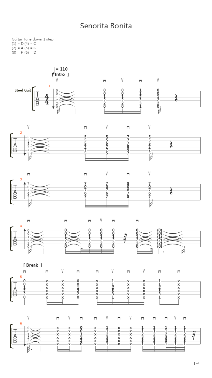 Senorita Bonita吉他谱