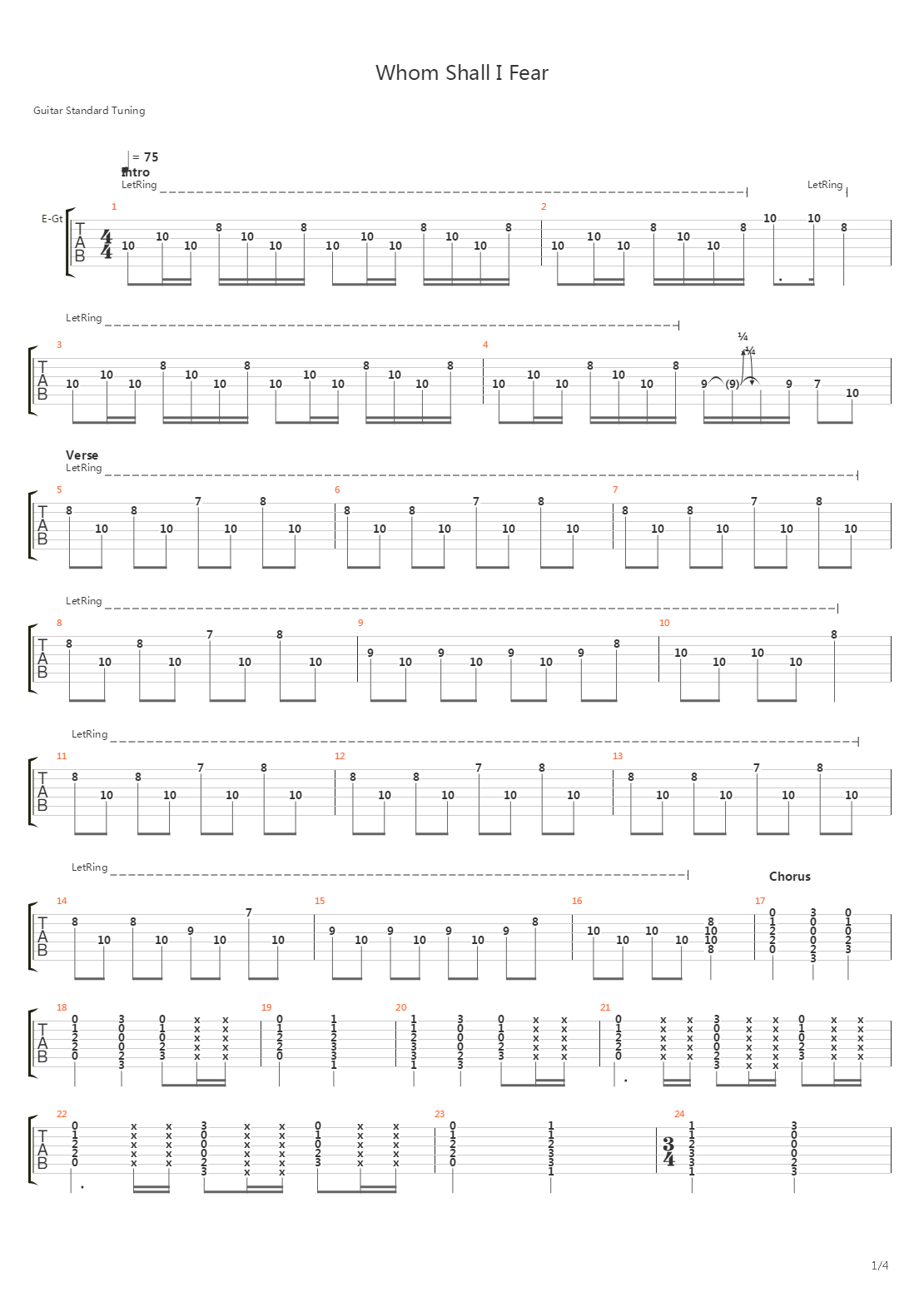 Whom Shall I Fear吉他谱