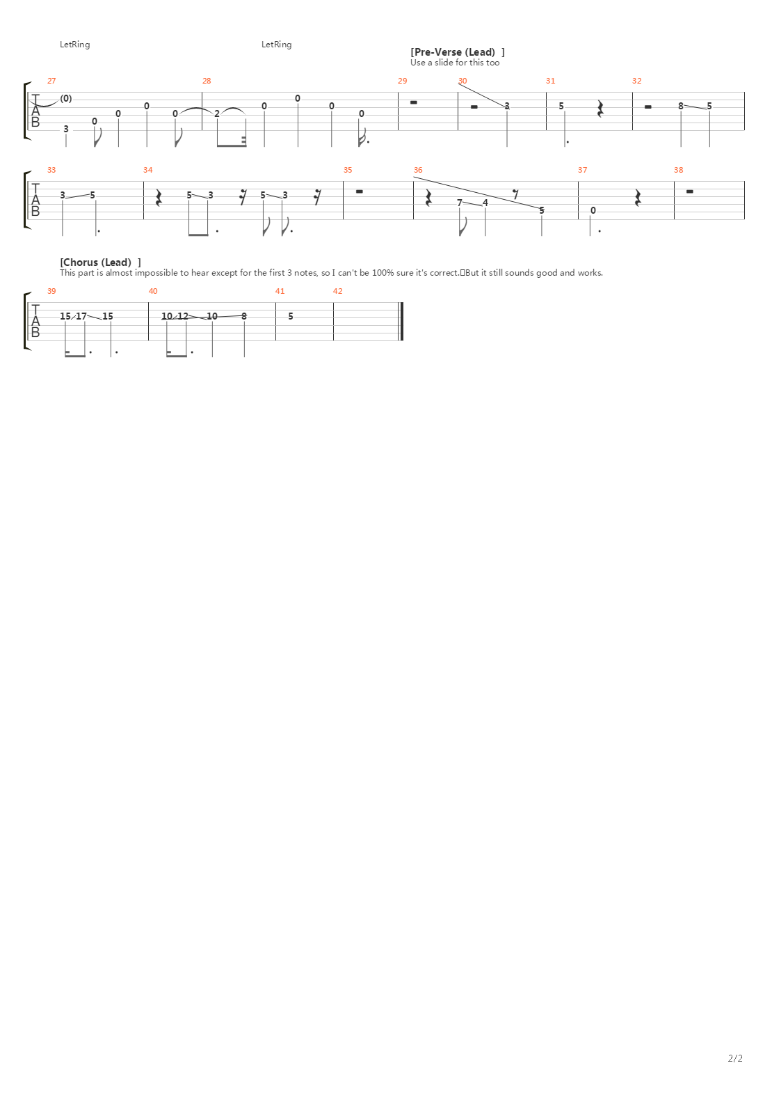 Confessions吉他谱