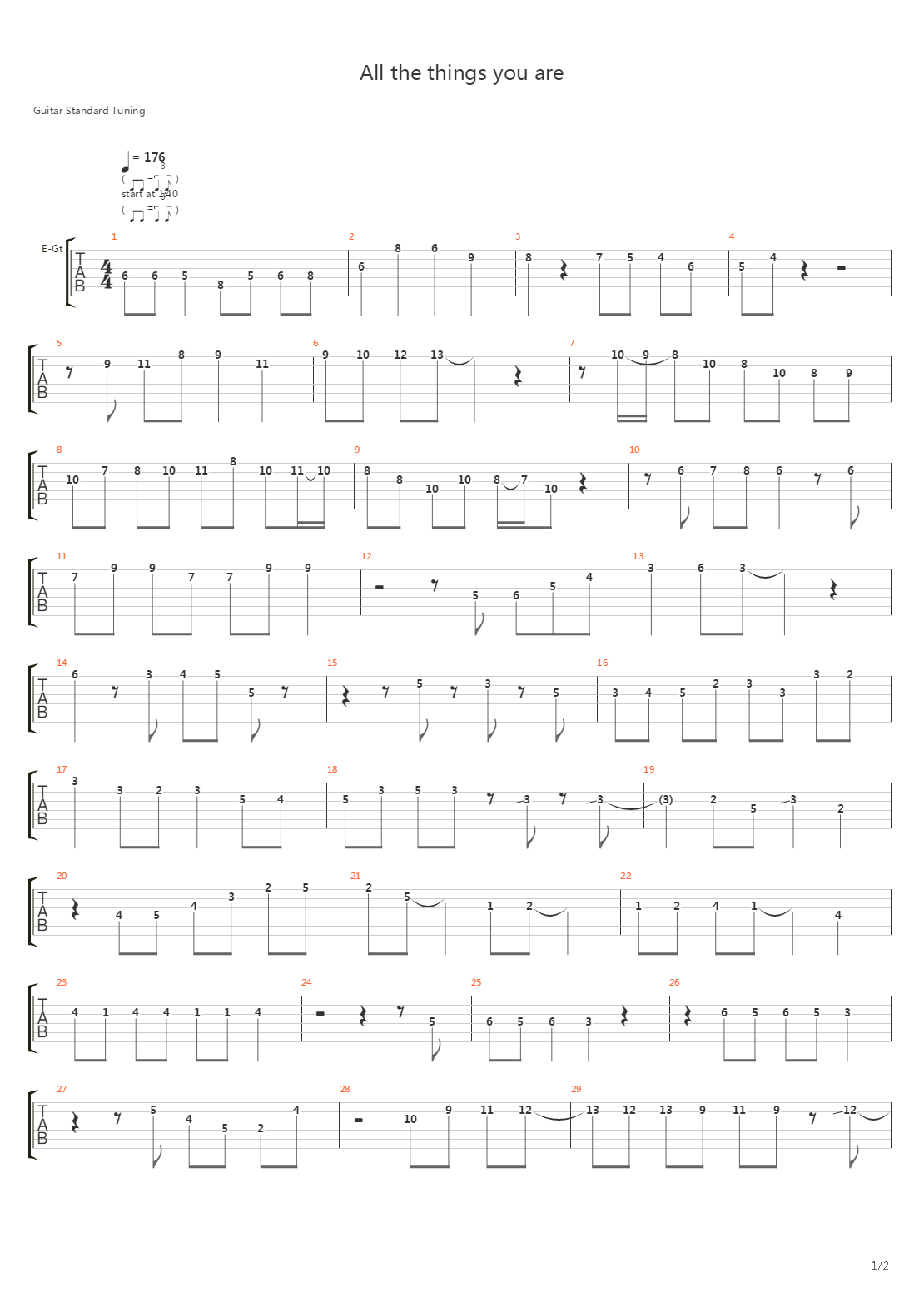 All The Things You Are solo吉他谱