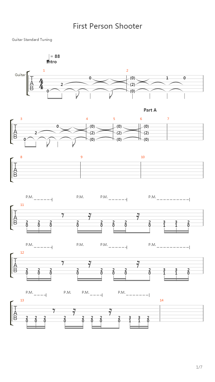 Doom - First Person Shooter吉他谱