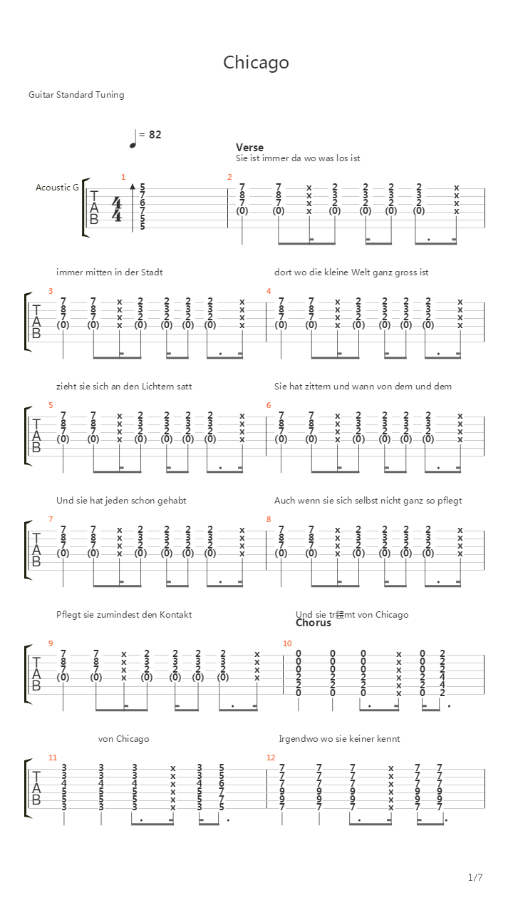 Chicago吉他谱