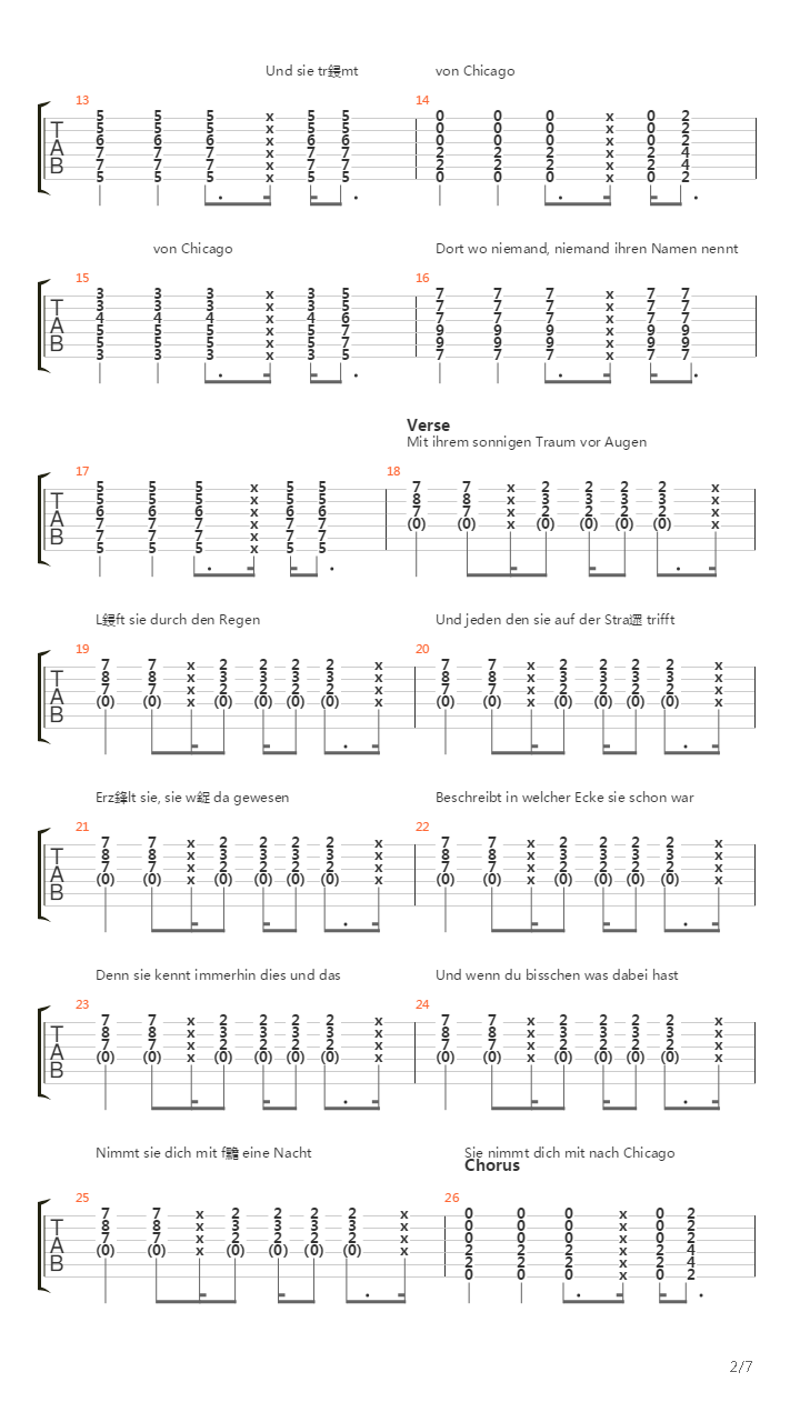 Chicago吉他谱