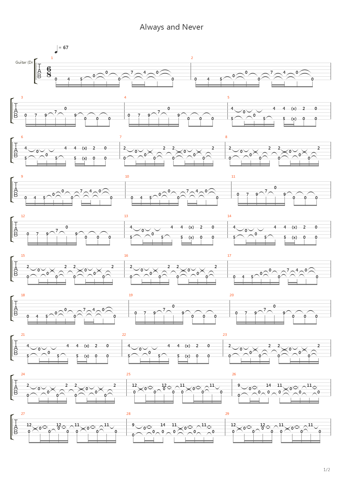 Always And Never吉他谱