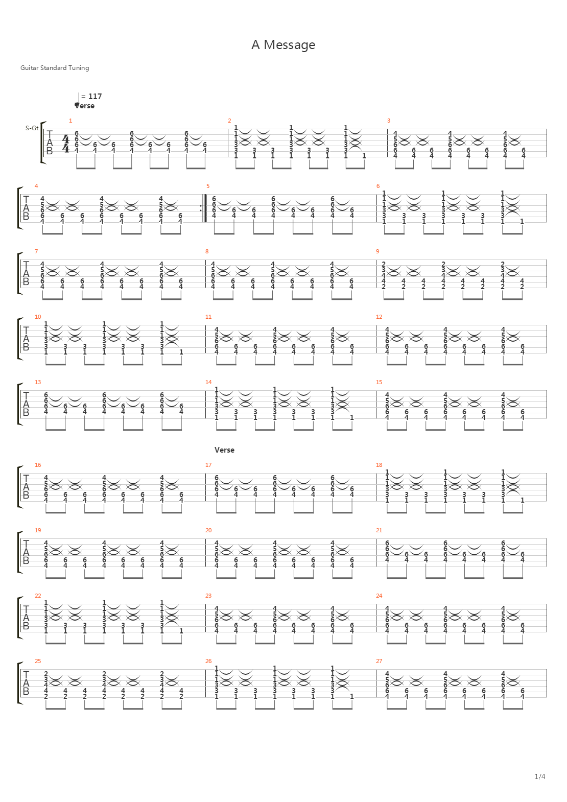 A Message吉他谱