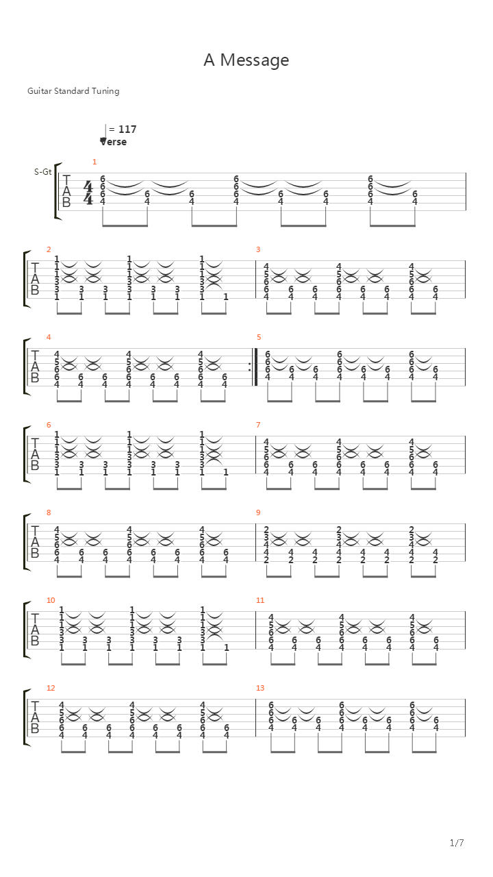 A Message吉他谱