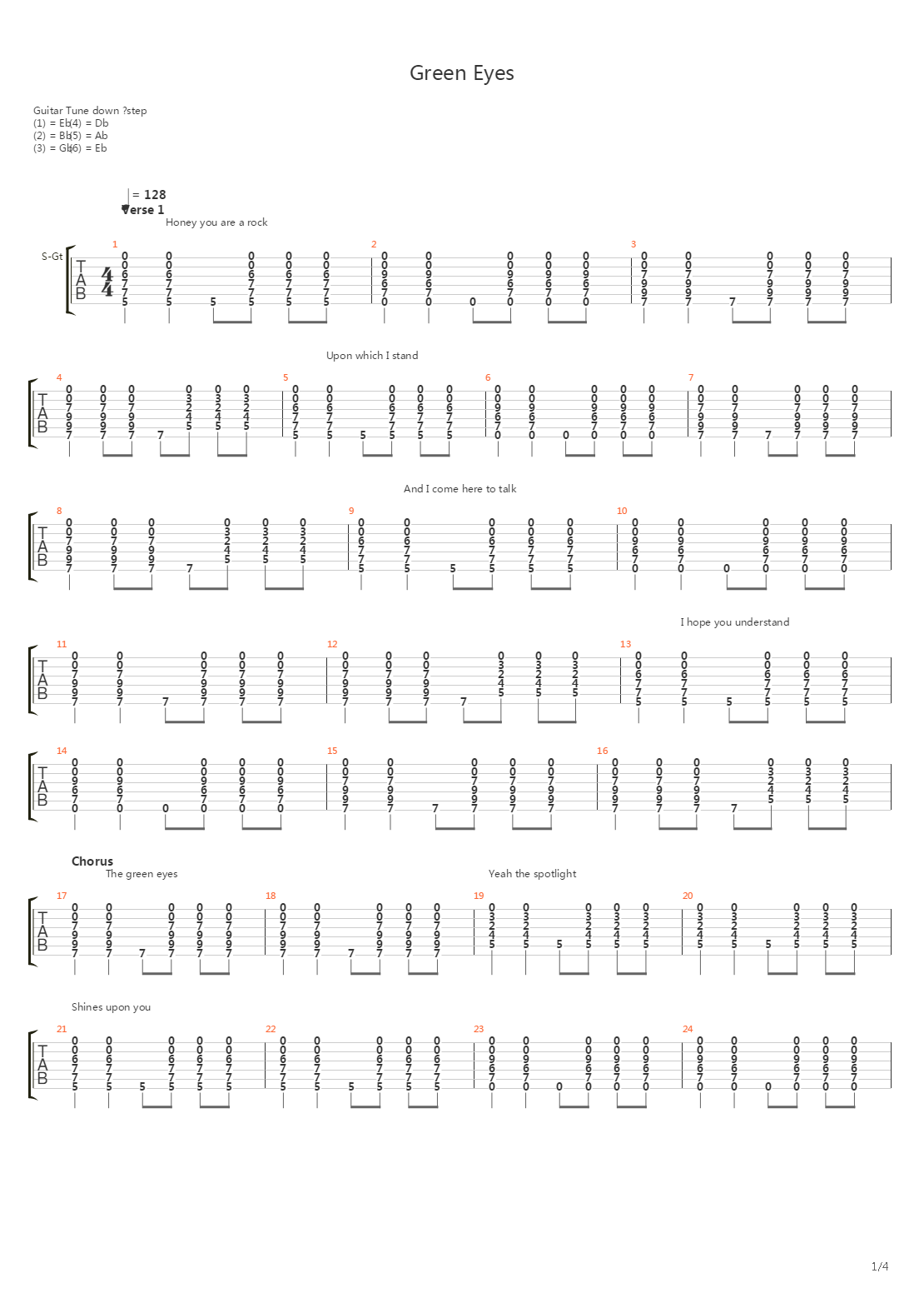 Green Eyes吉他谱