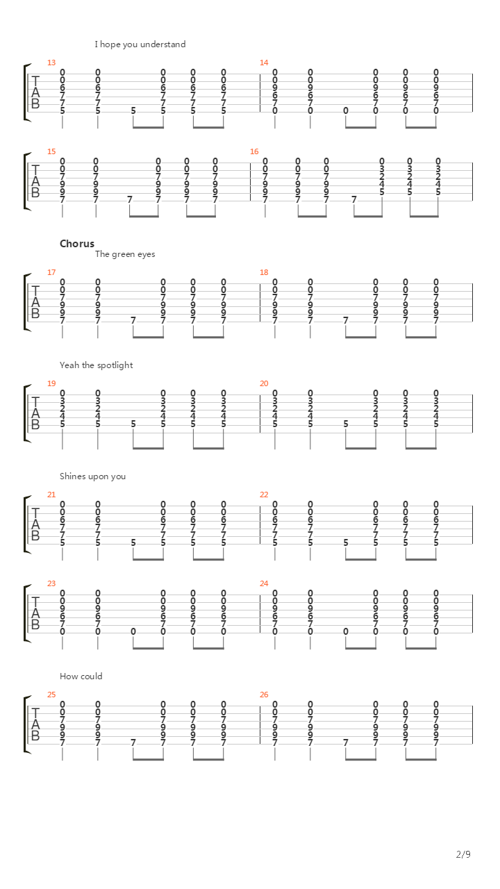 Green Eyes吉他谱