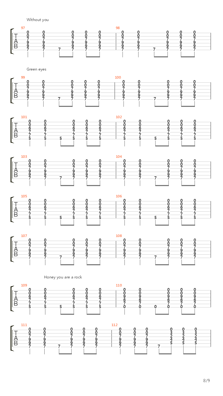 Green Eyes吉他谱