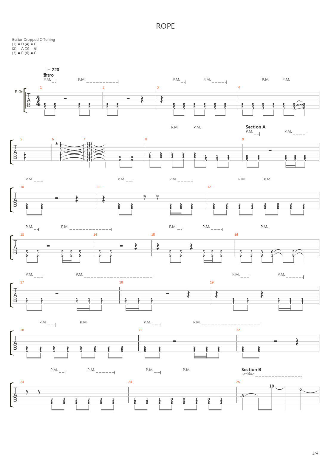 Rope吉他谱