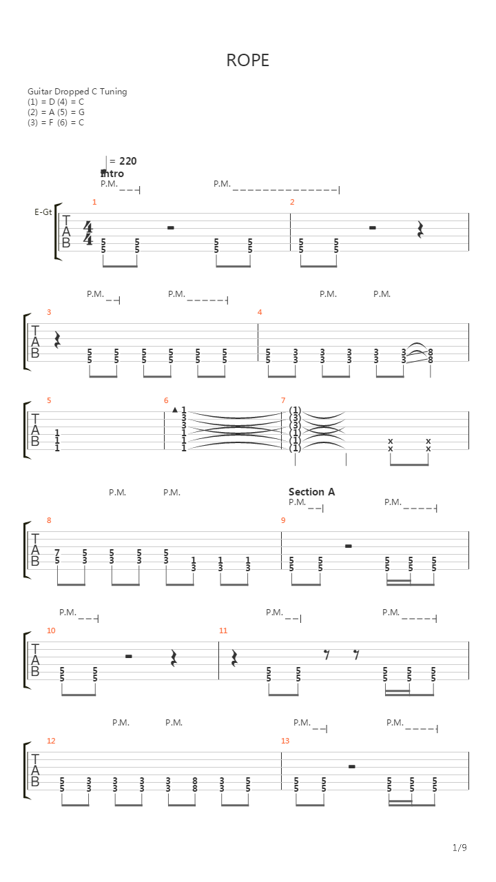 Rope吉他谱