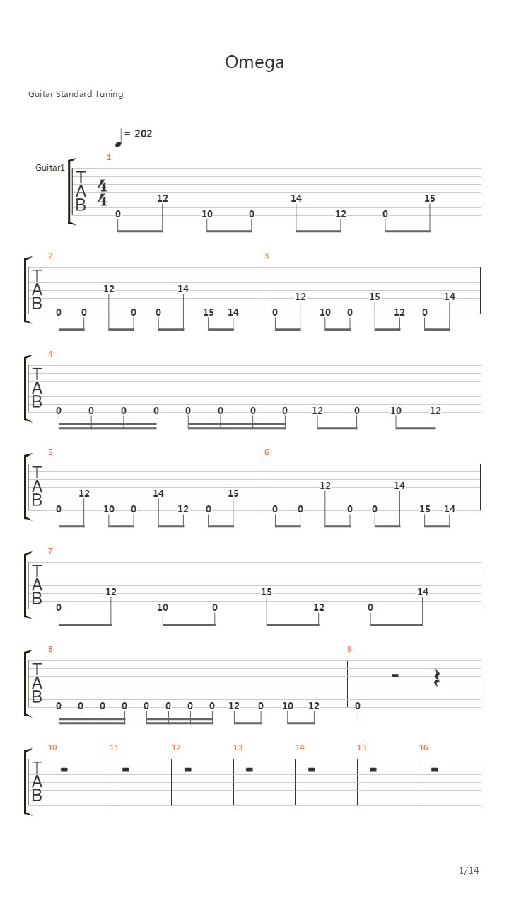 Omega吉他谱