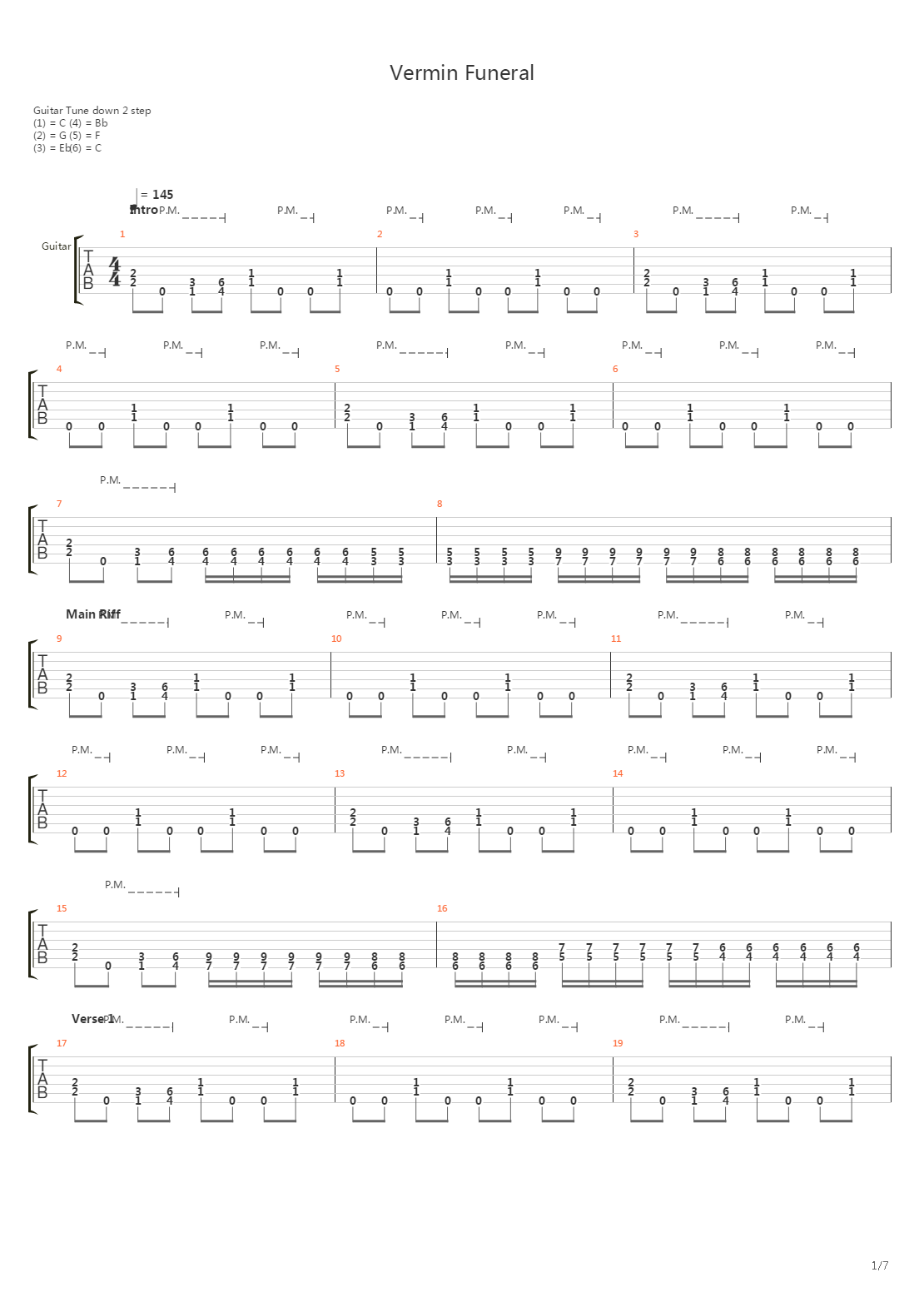 Vermin Funeral吉他谱