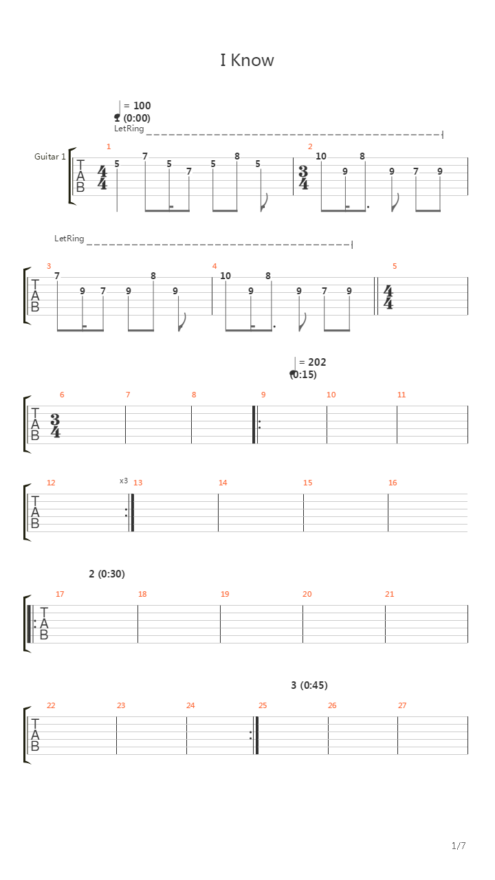 I Know吉他谱