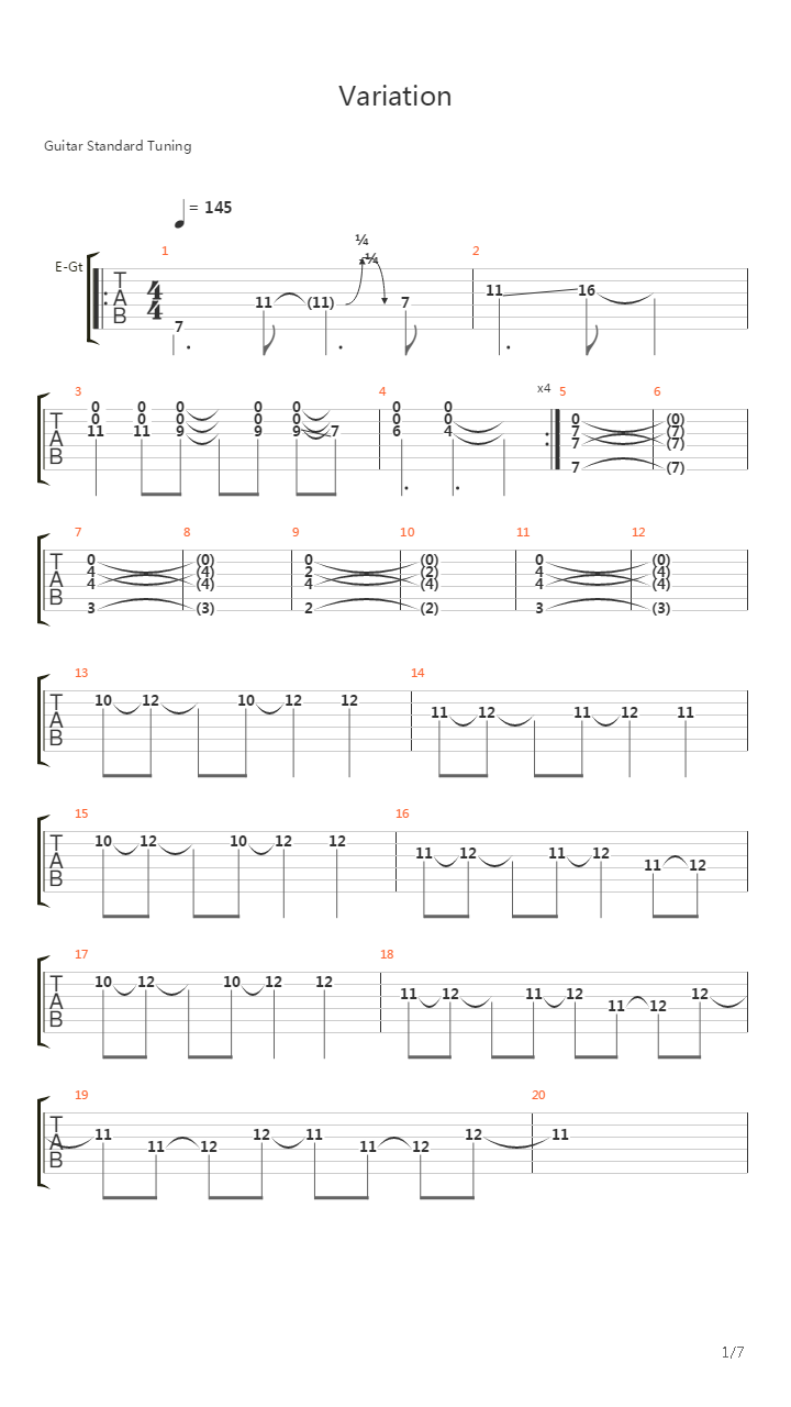 Variation吉他谱