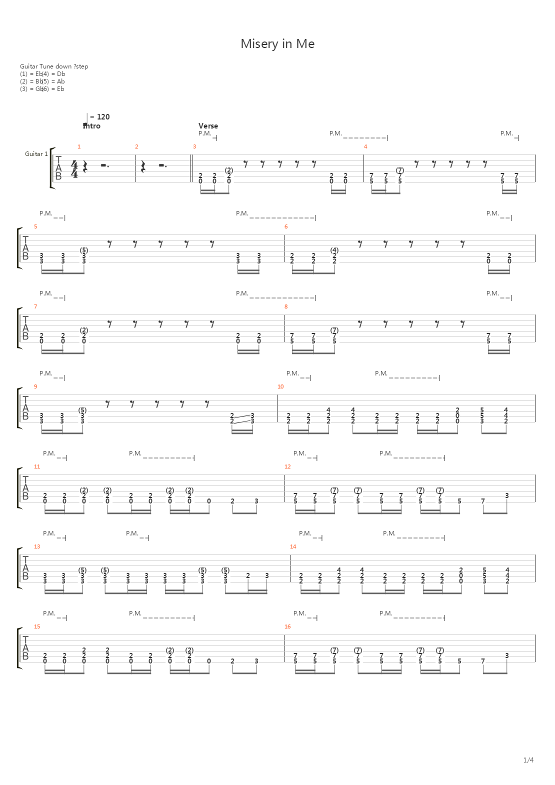 Misery In Me吉他谱