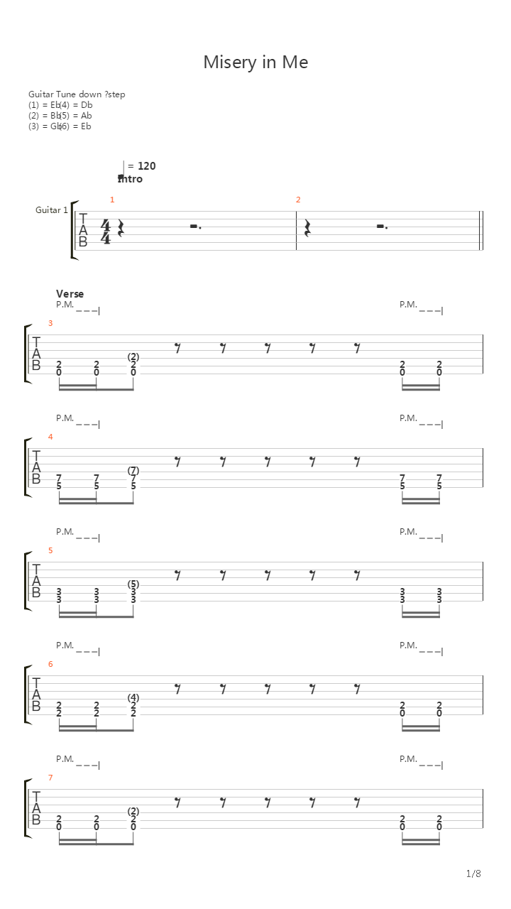 Misery In Me吉他谱