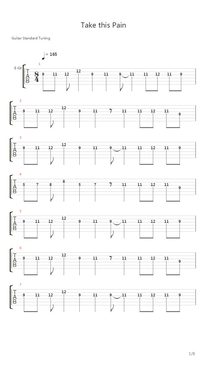 Take This Pain吉他谱