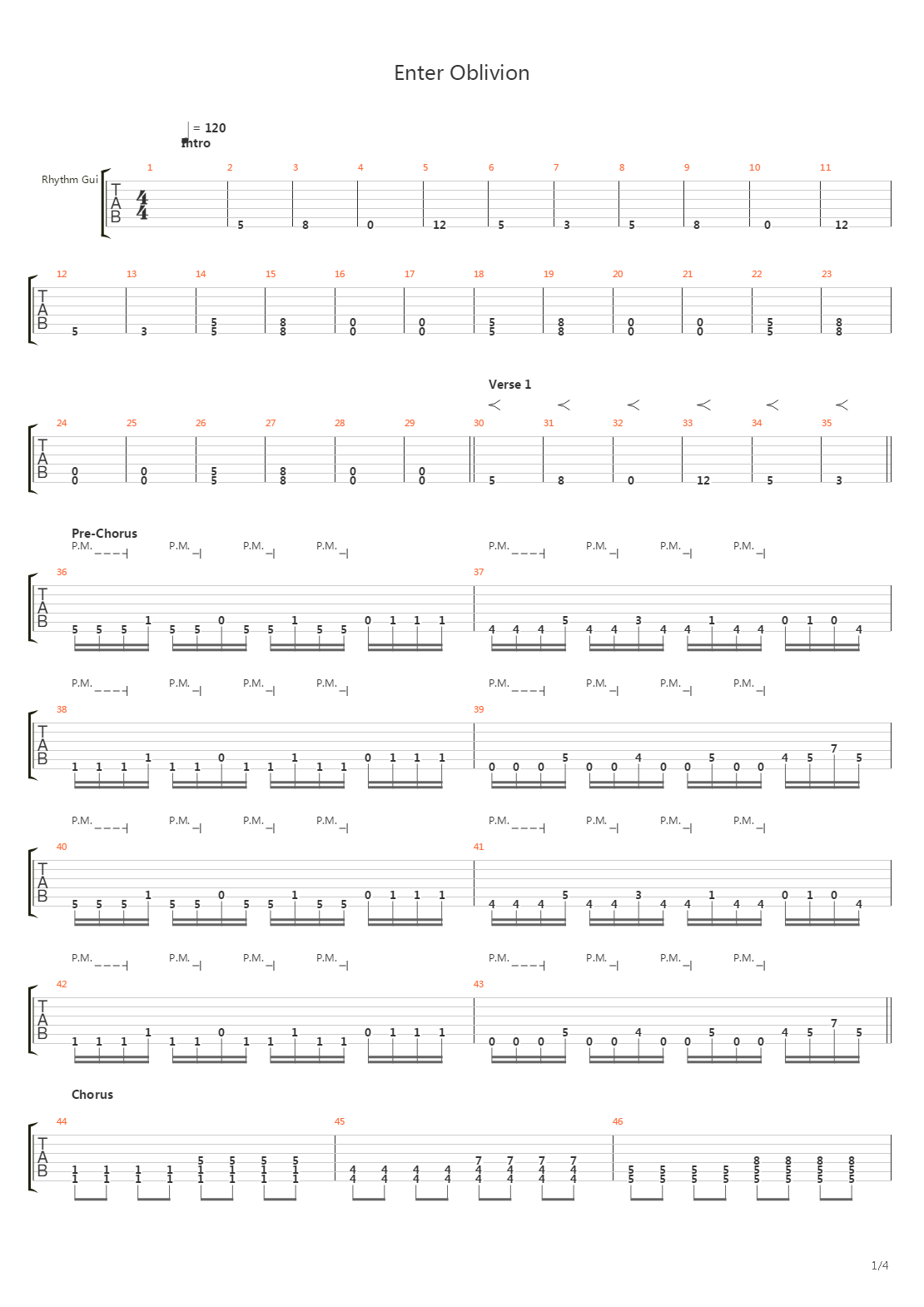 Enter Oblivion吉他谱
