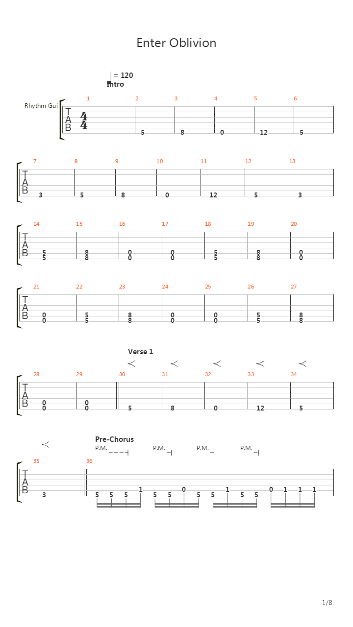 Enter Oblivion吉他谱