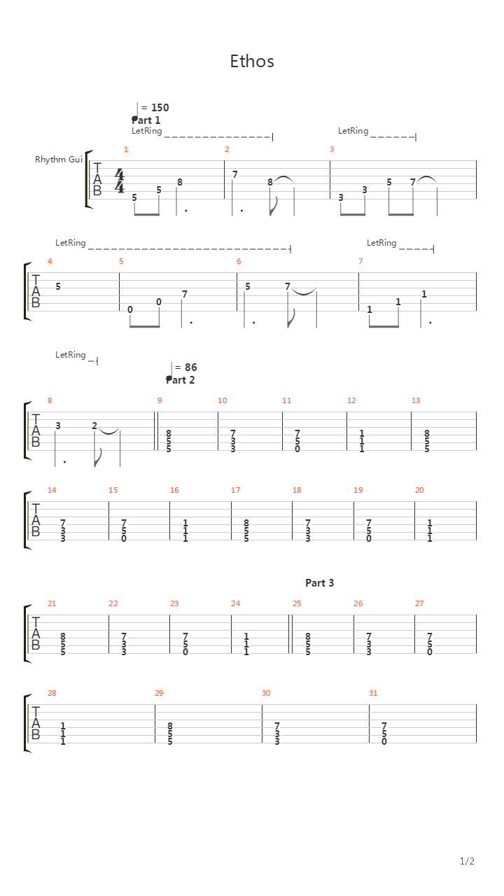 Ethos吉他谱