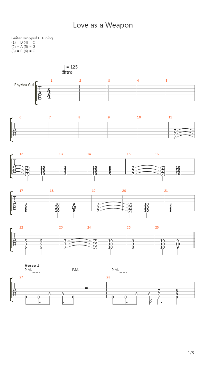 Love As A Weapon吉他谱