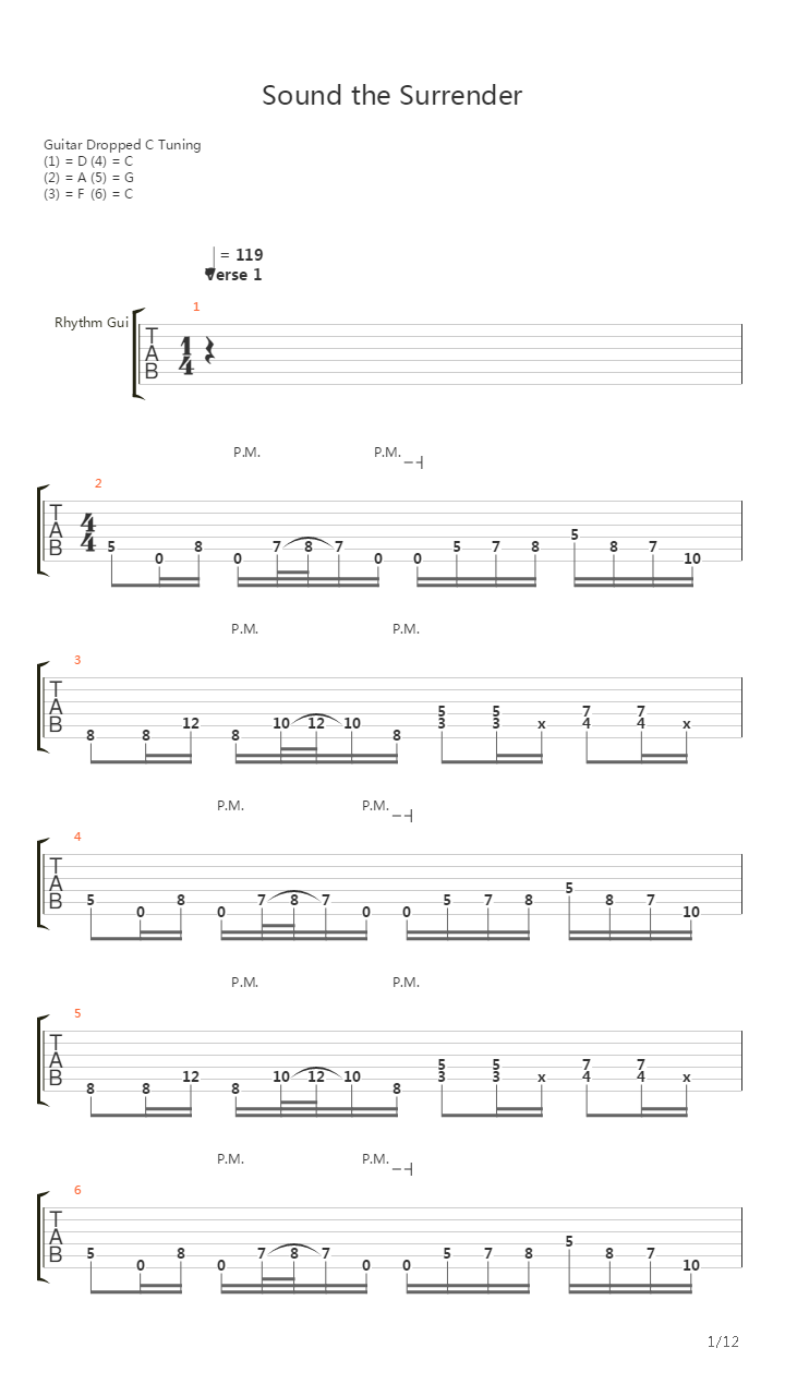 Sound The Surrender吉他谱