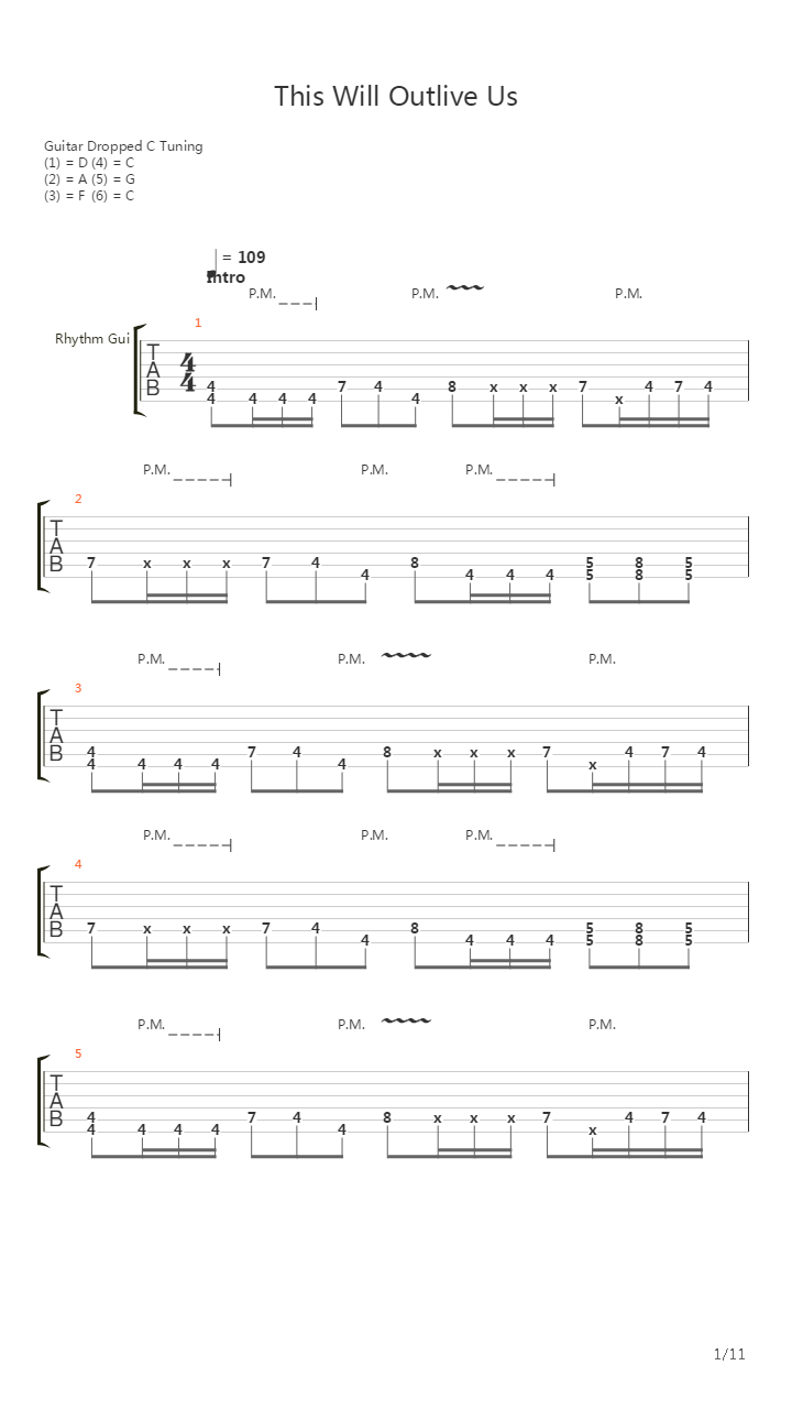 This Will Outlive Us吉他谱