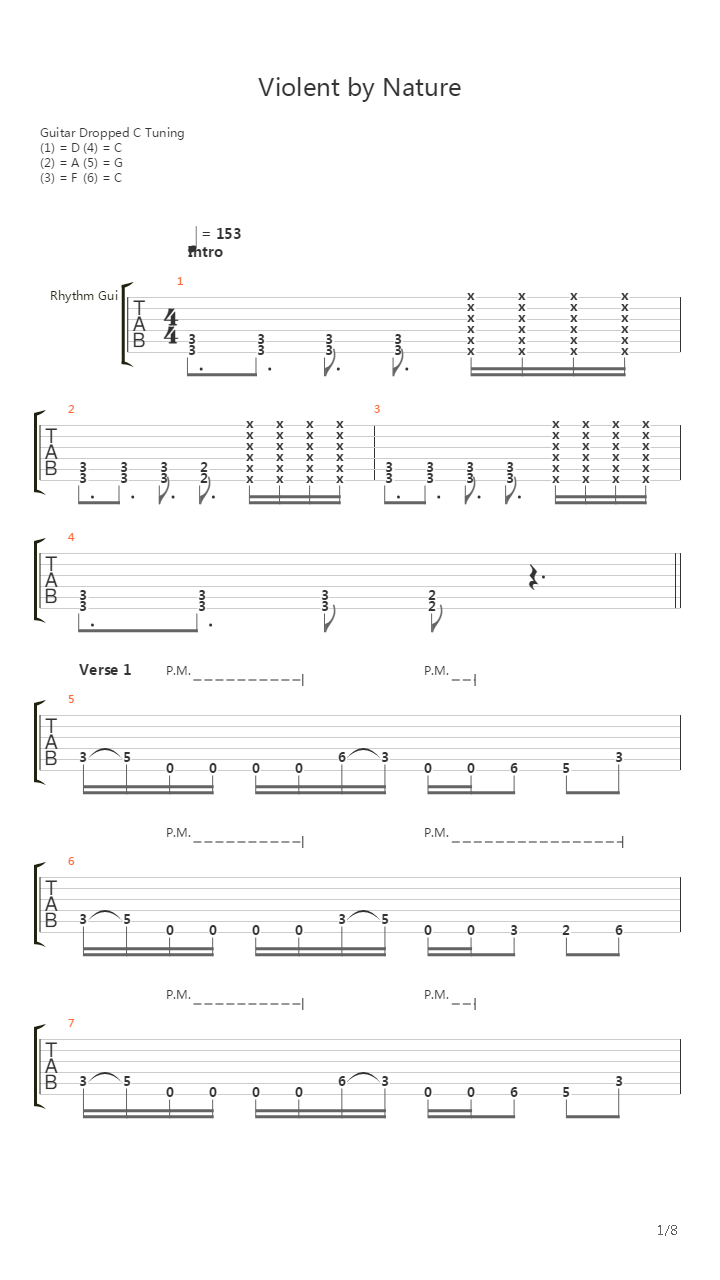 Violent By Nature吉他谱